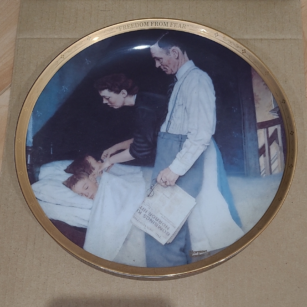 Norman Rockwell 'Freedom from Fear' Collector Plate